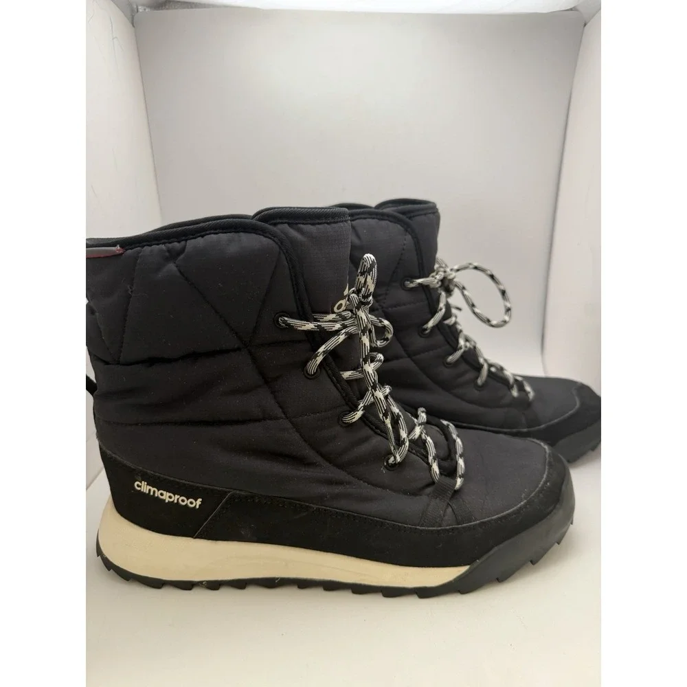 Adidas Choleah Padded Women's Size 7 Black White Winter Boots ART BB3966 Snow‎